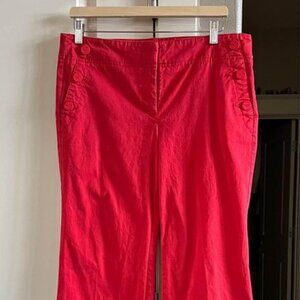 Women's Loft Red Marisa Wide Leg‎ Sailor Trousers-Size 10